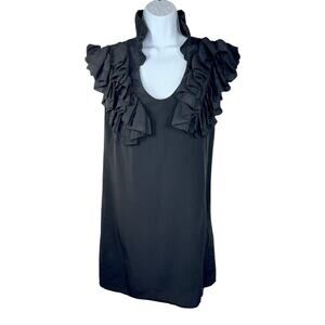 Geren Ford Ruffle Collar Silk Pullover Dress XS